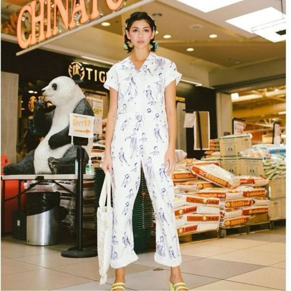 My Little Belleville WILLOW JUMPSUIT  PRINTED JUMPSUIT BOILER-SUIT ROMPER SIZE L